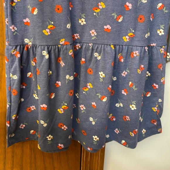 CARTERS NWT Girls Size 10 Floral Jersey Dress Navy Blue Red Long Sleeve - Picture 13 of 15